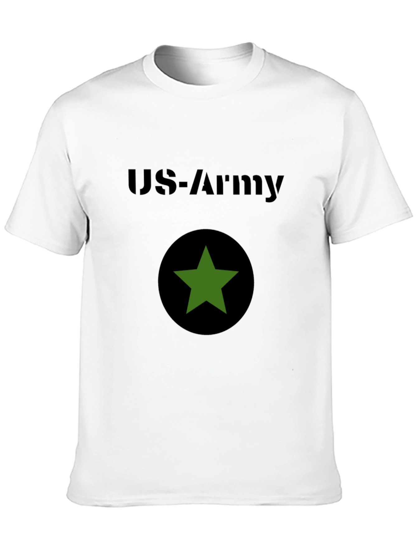US Army Green Star Black Graphic Tee