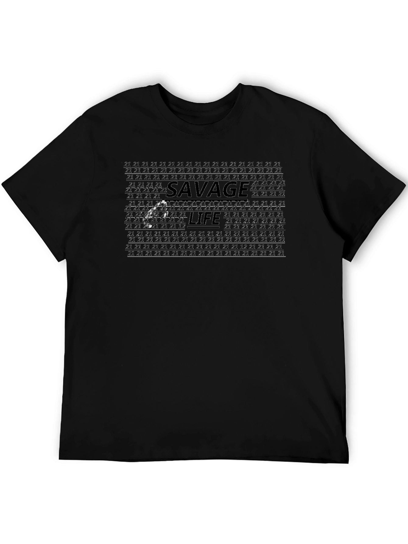 Savage Life Graphic Print Black T-Shirt