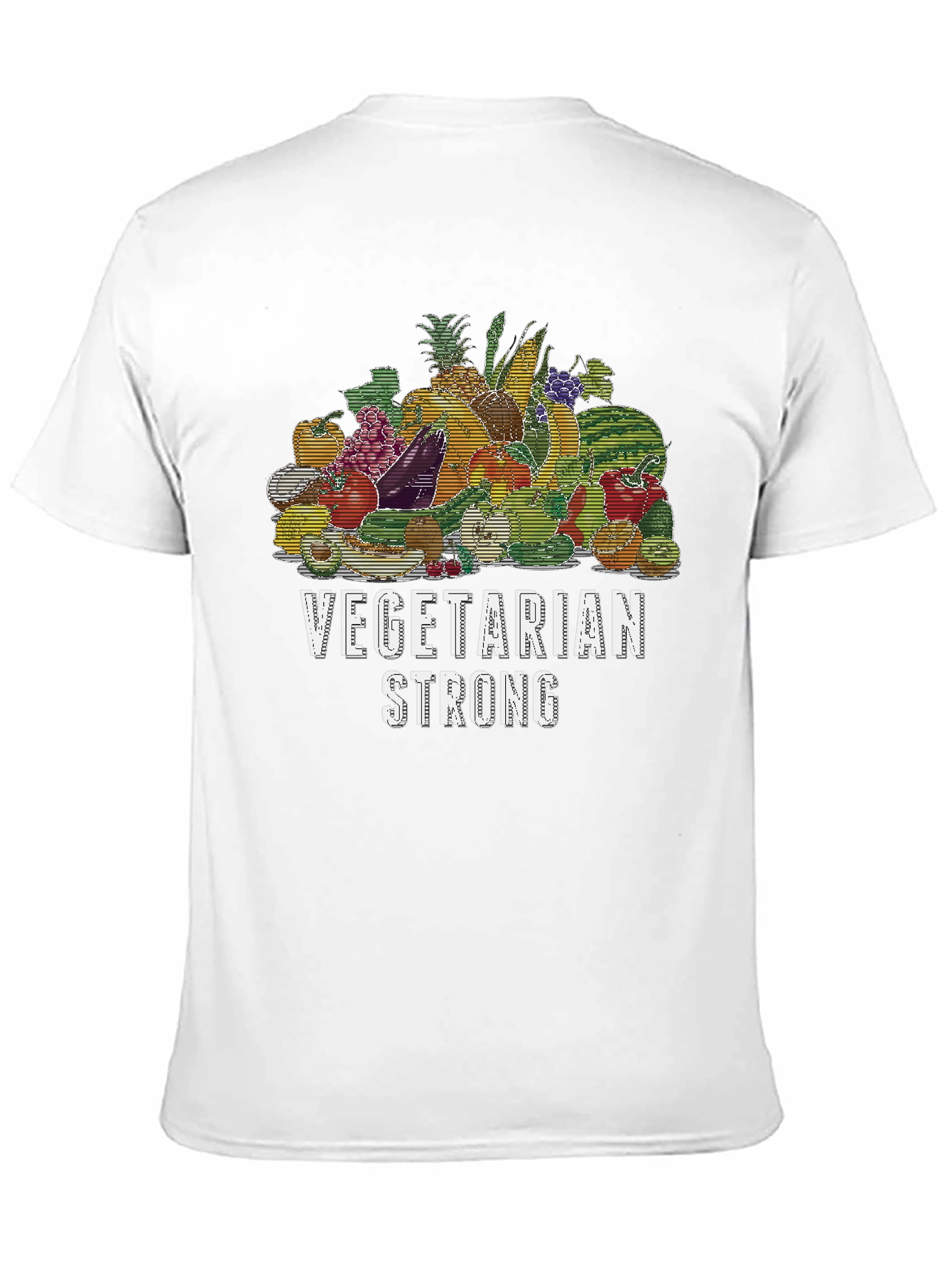 Vegetarian Strong Graphic T-Shirt Black Crew Neck Tee