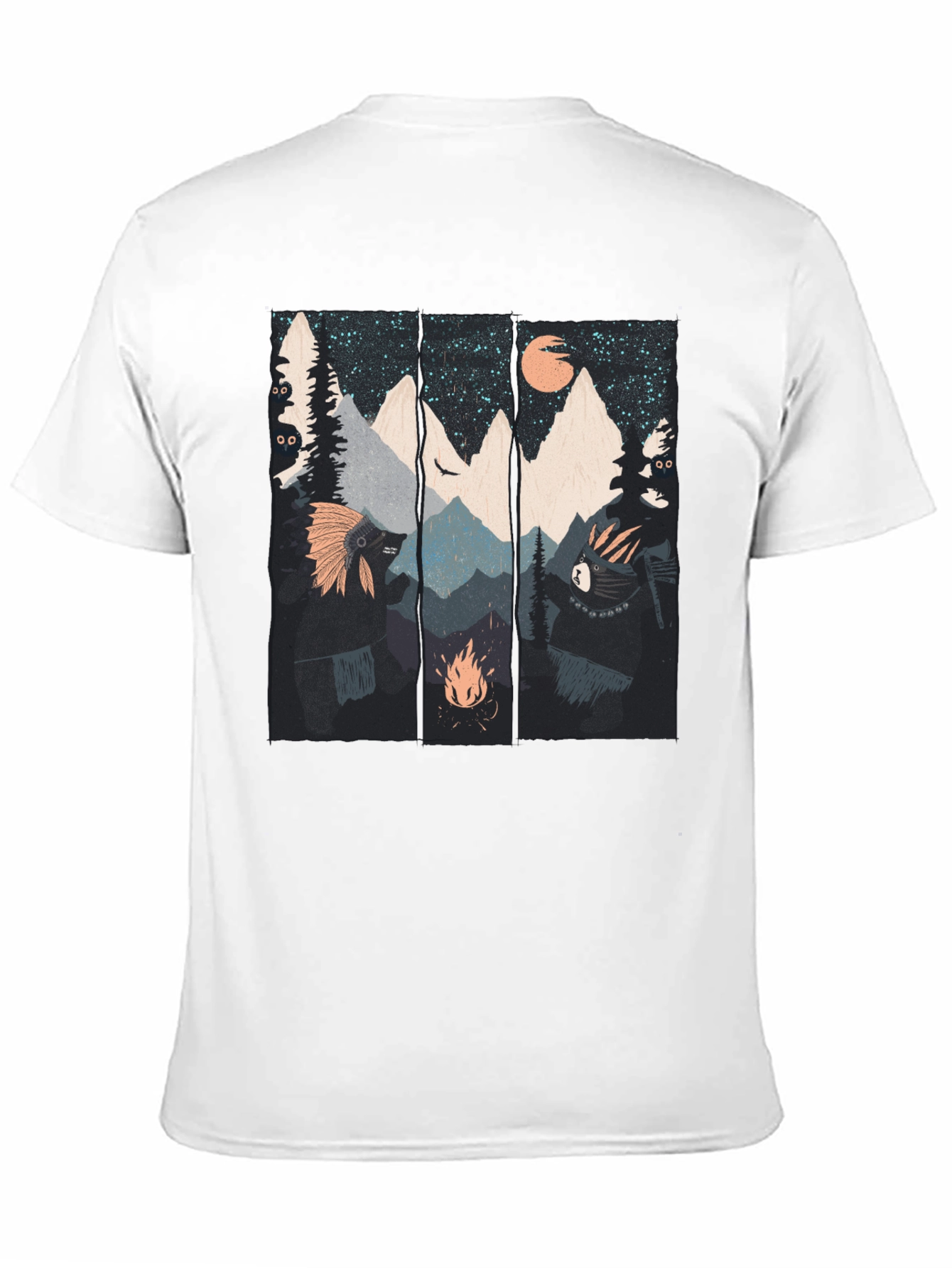 Mountain Campfire Bear Graphic Tee