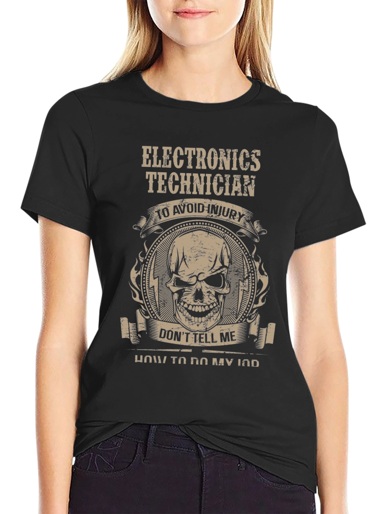 Electronics Technician T-Shirt - Skull Design