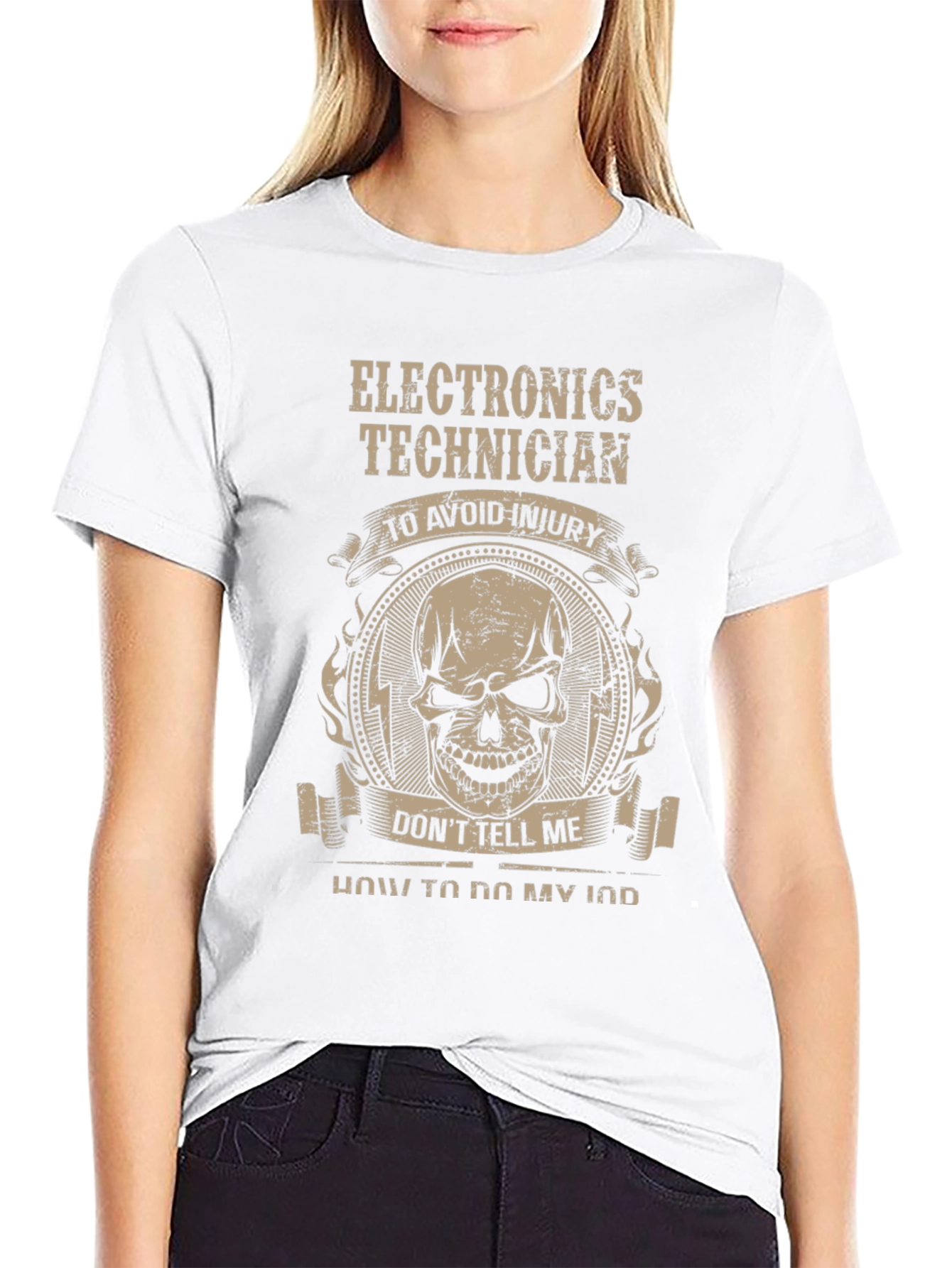 Electronics Technician T-Shirt - Skull Design