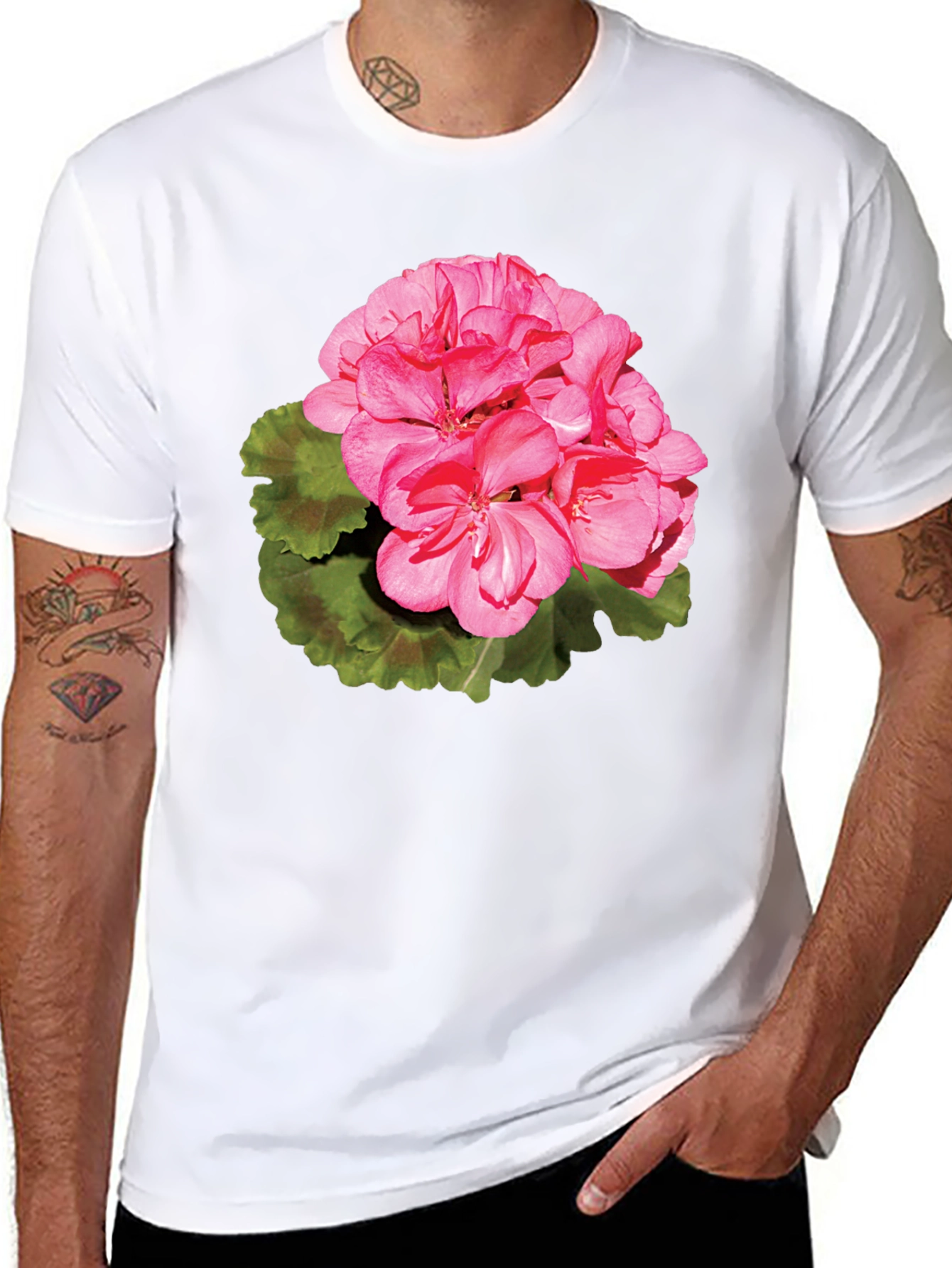 Floral Print T-Shirt - Pink Blossom Design