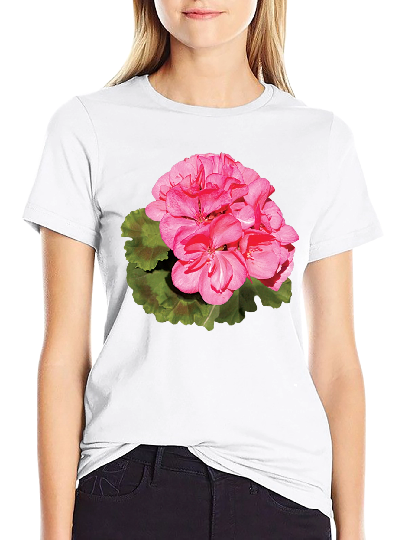 Floral Print T-Shirt - Pink Blossom Design