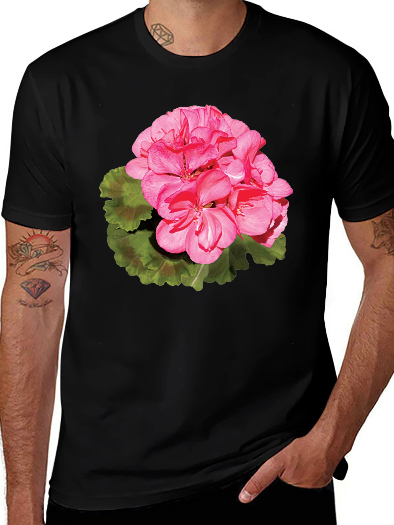 Floral Print T-Shirt - Pink Blossom Design