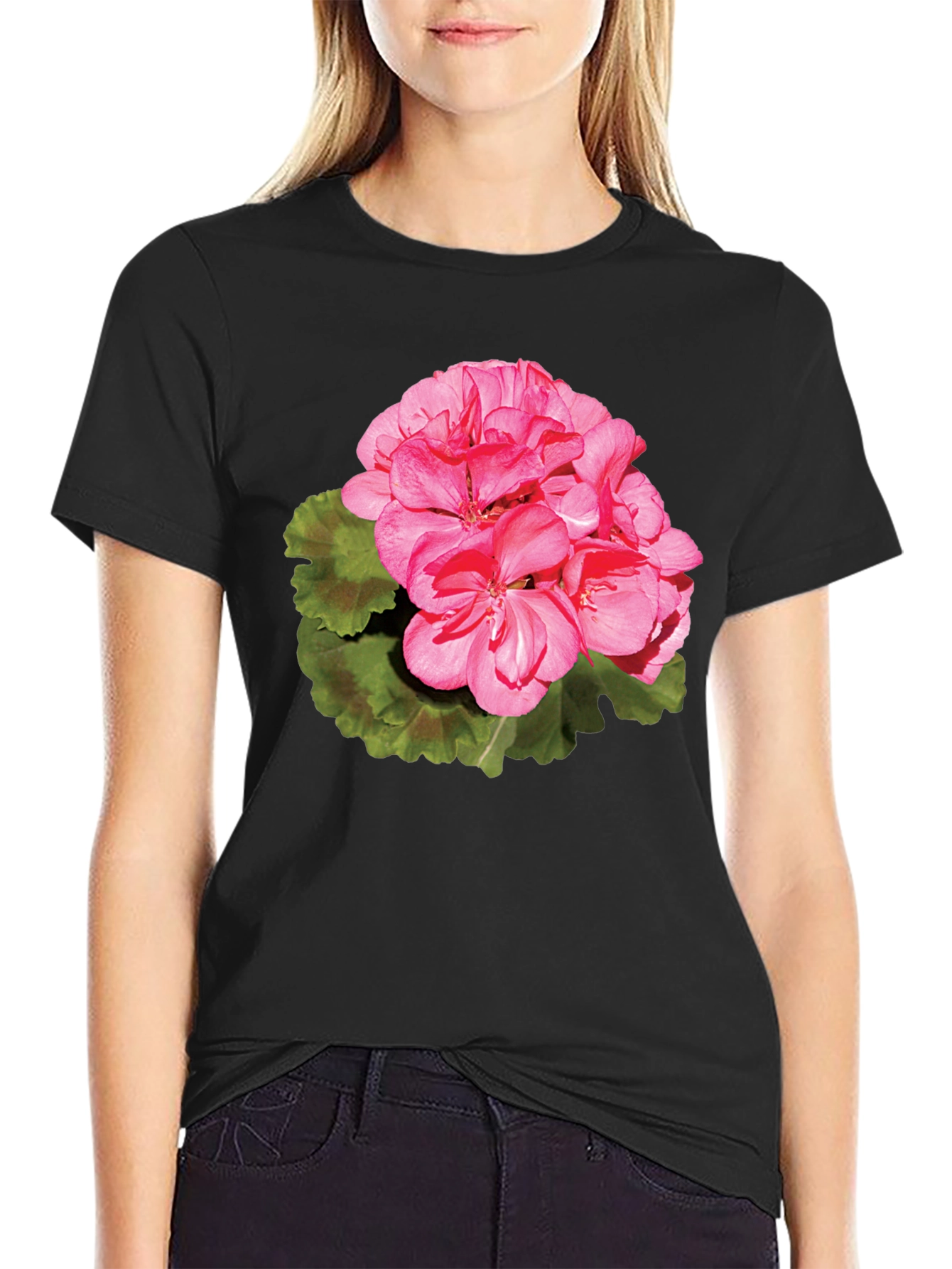 Floral Print T-Shirt - Pink Blossom Design