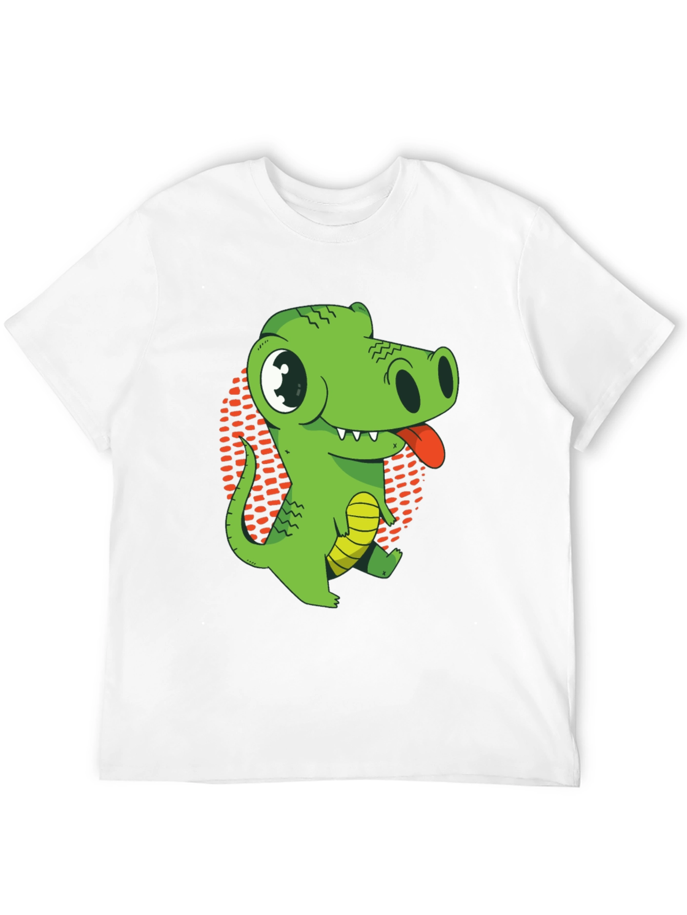 Cartoon Crocodile Graphic T-Shirt - Black Cotton Tee