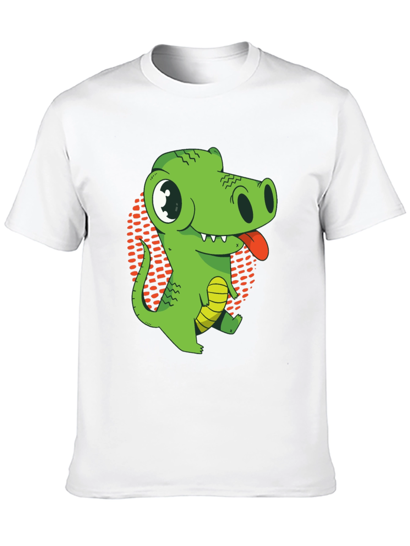 Cartoon Crocodile Graphic T-Shirt - Black Cotton Tee