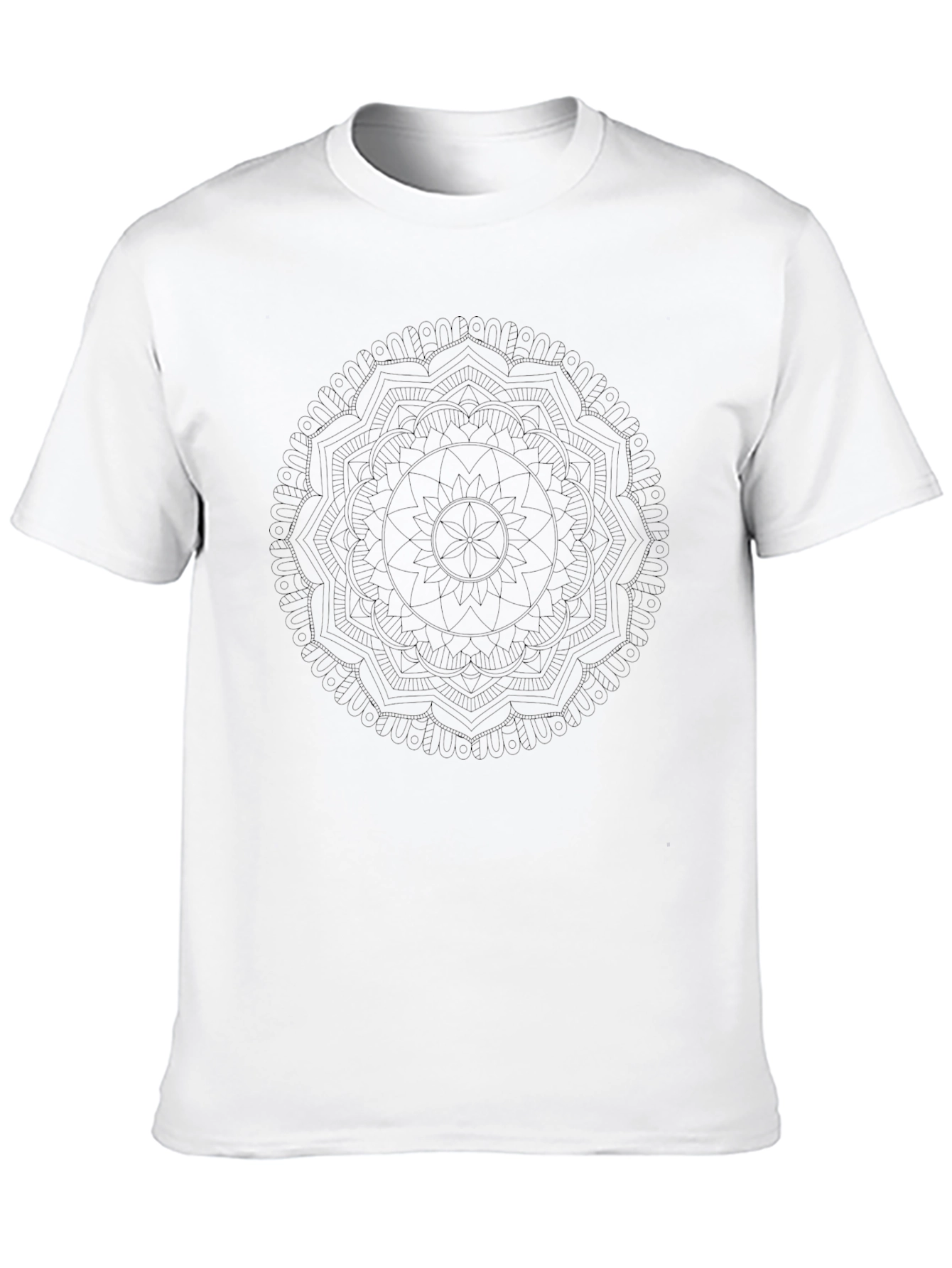 Black Mandala Graphic Print Crew Neck T-Shirt