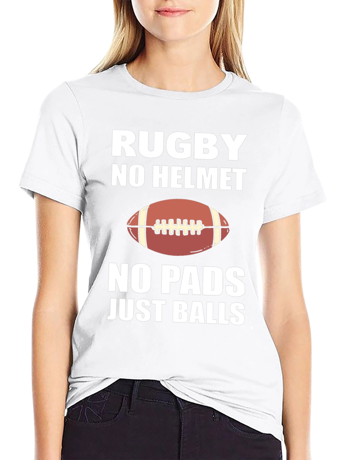 Rugby No Helmet No Pads Graphic Tee