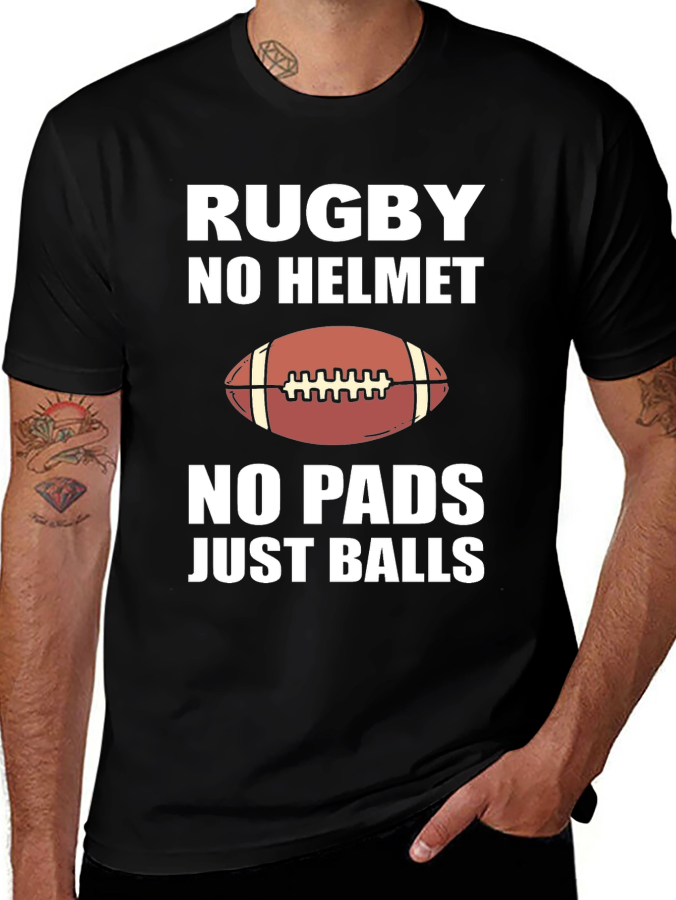 Rugby No Helmet No Pads Graphic Tee