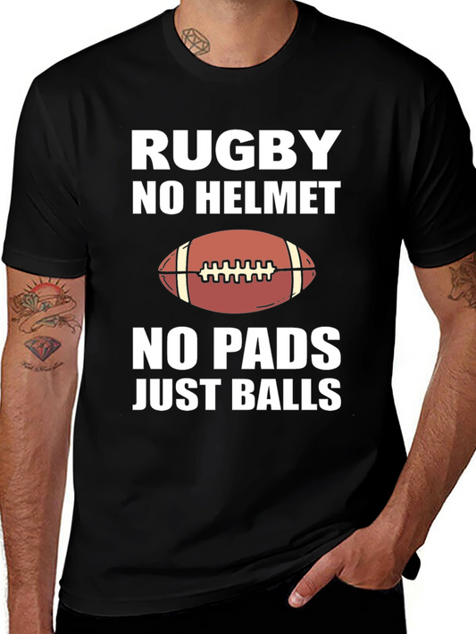 Rugby No Helmet No Pads Graphic Tee