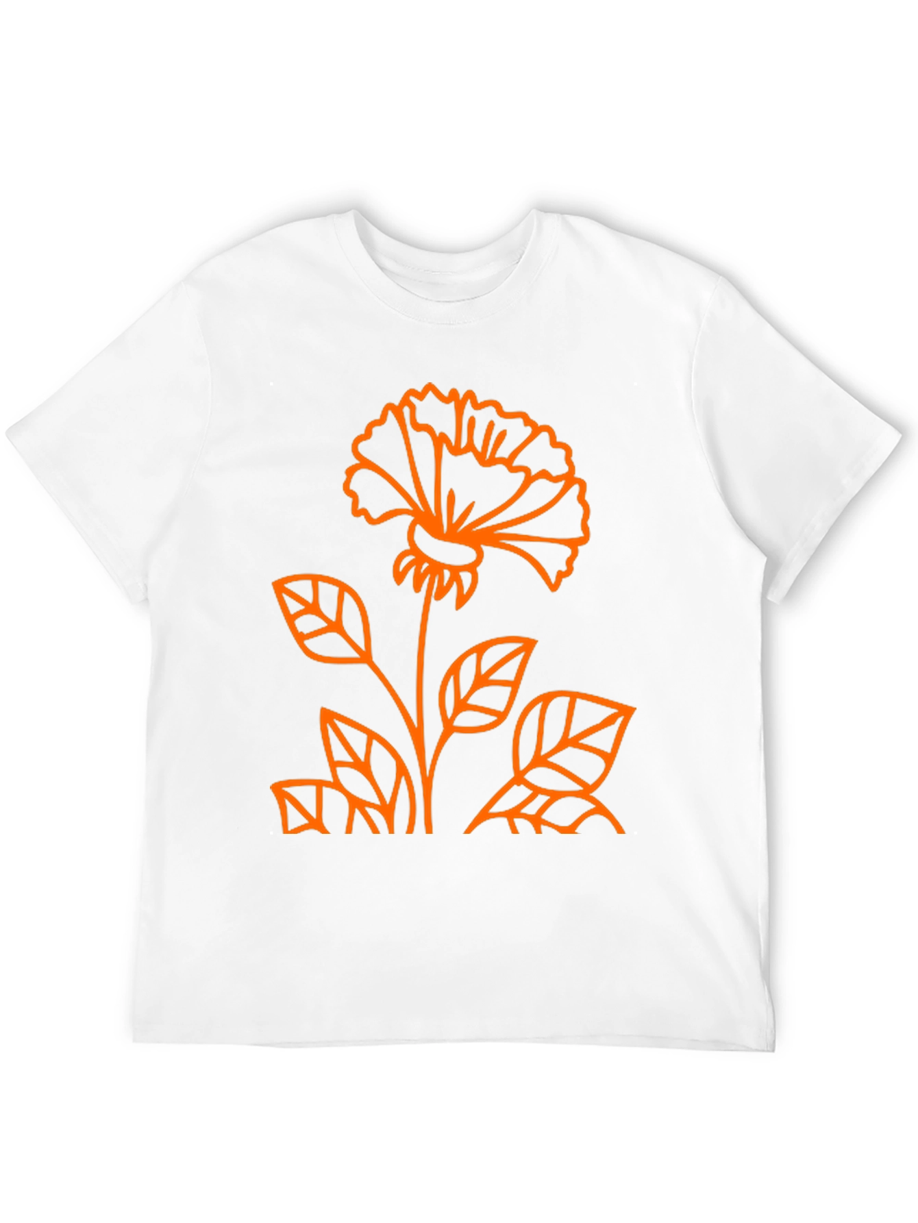 Black Tee with Orange Flower Graphic