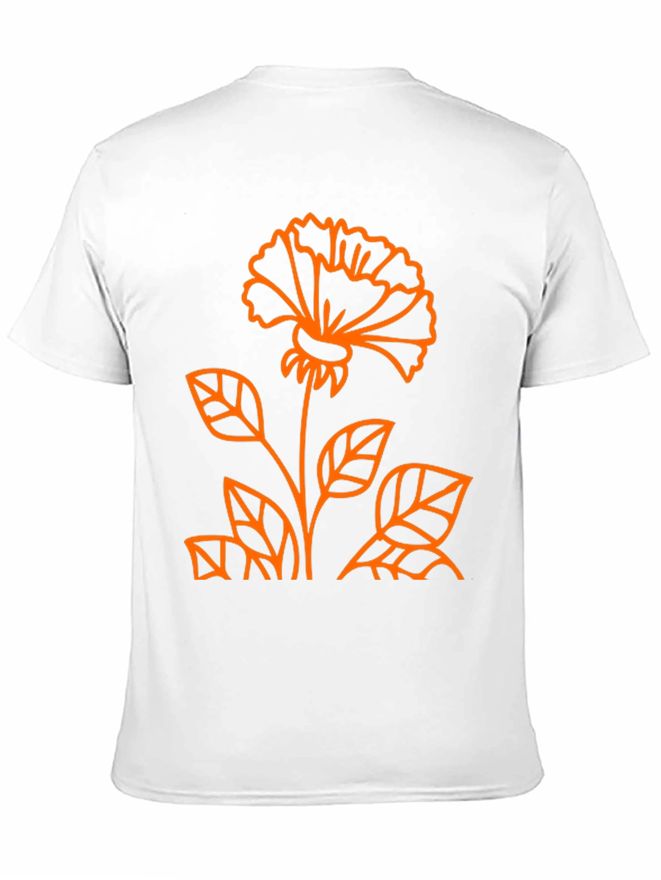 Black Tee with Orange Flower Graphic
