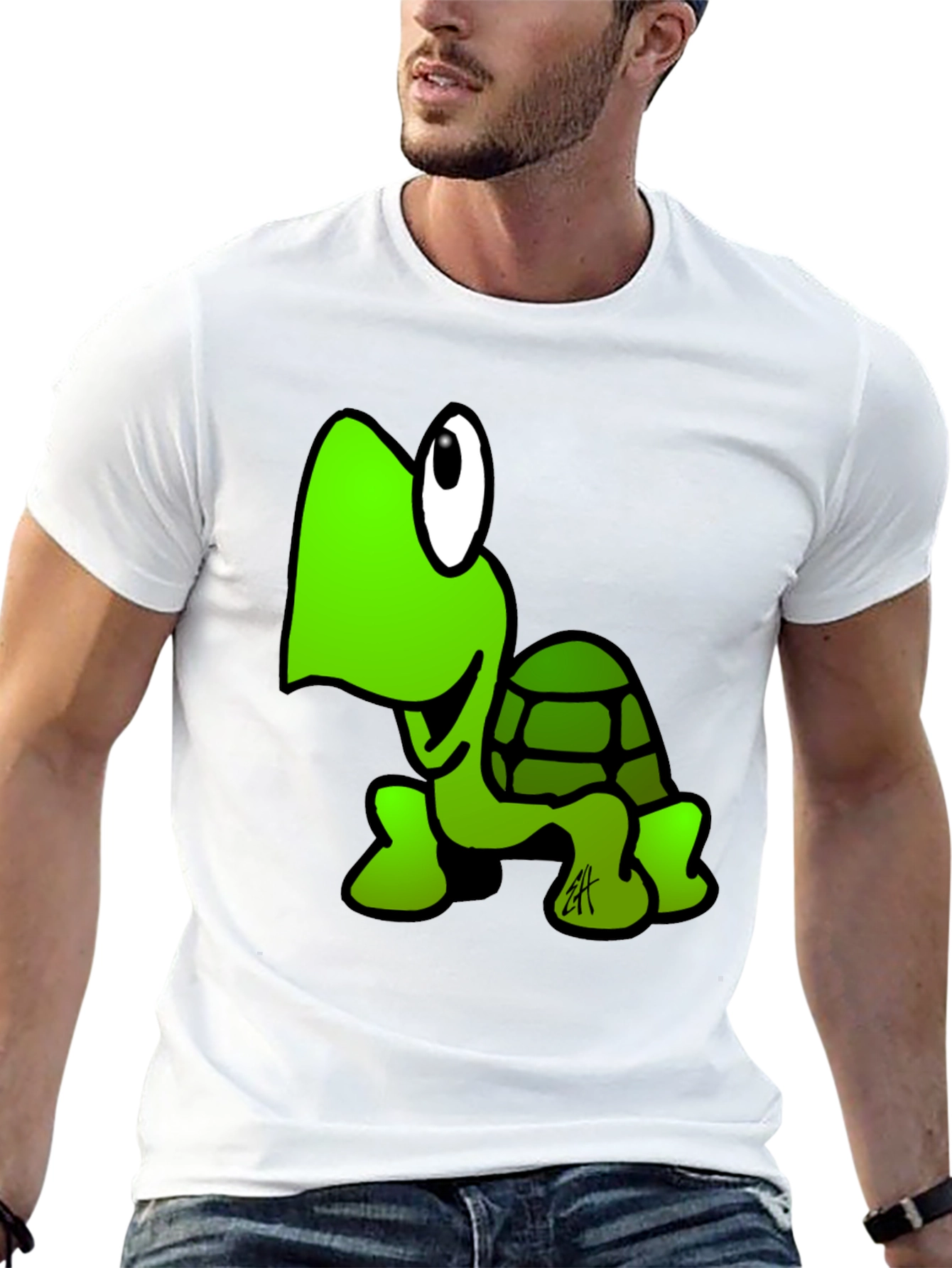 Cartoon Turtle Black T-Shirt