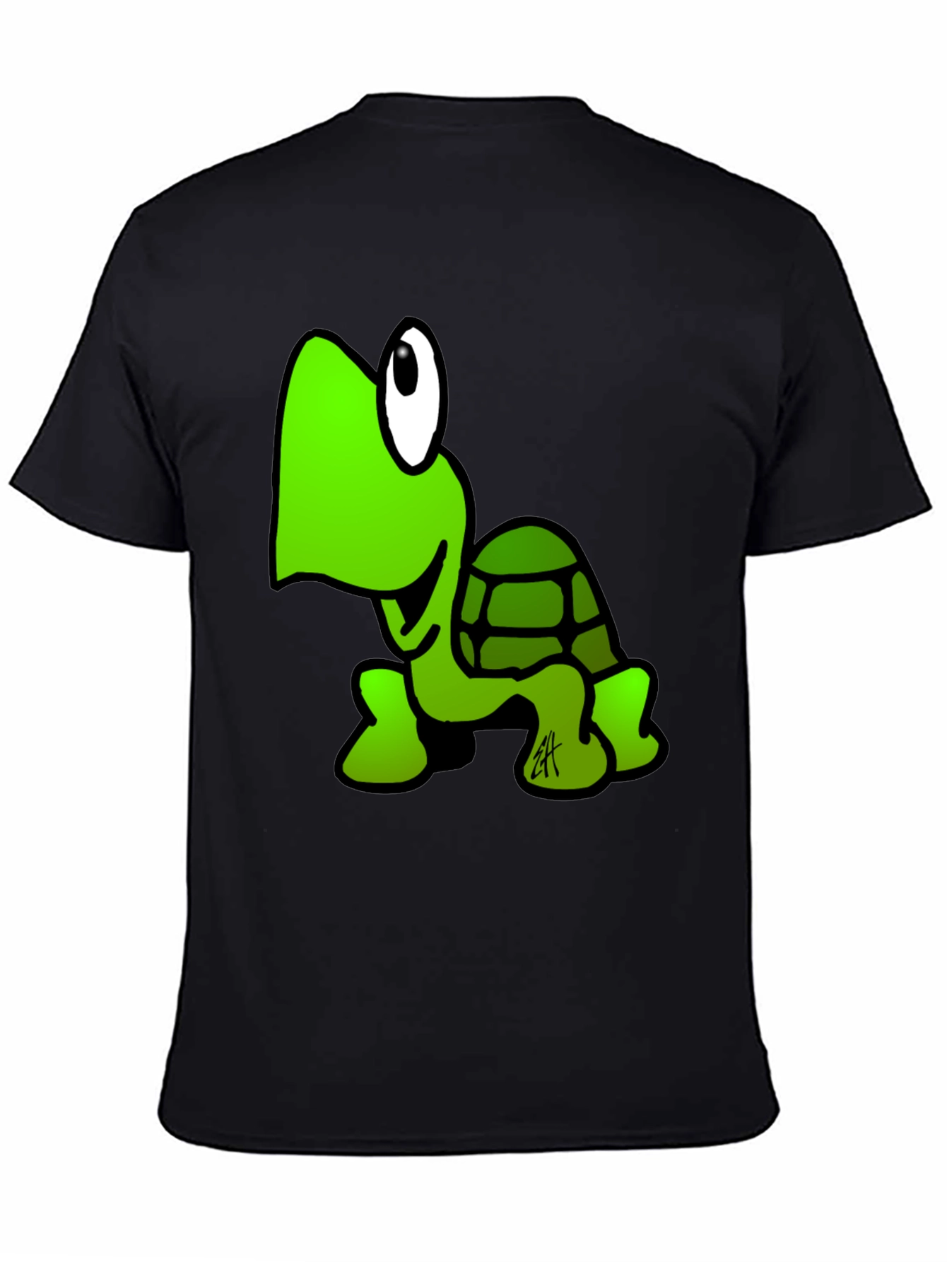 Cartoon Turtle Black T-Shirt