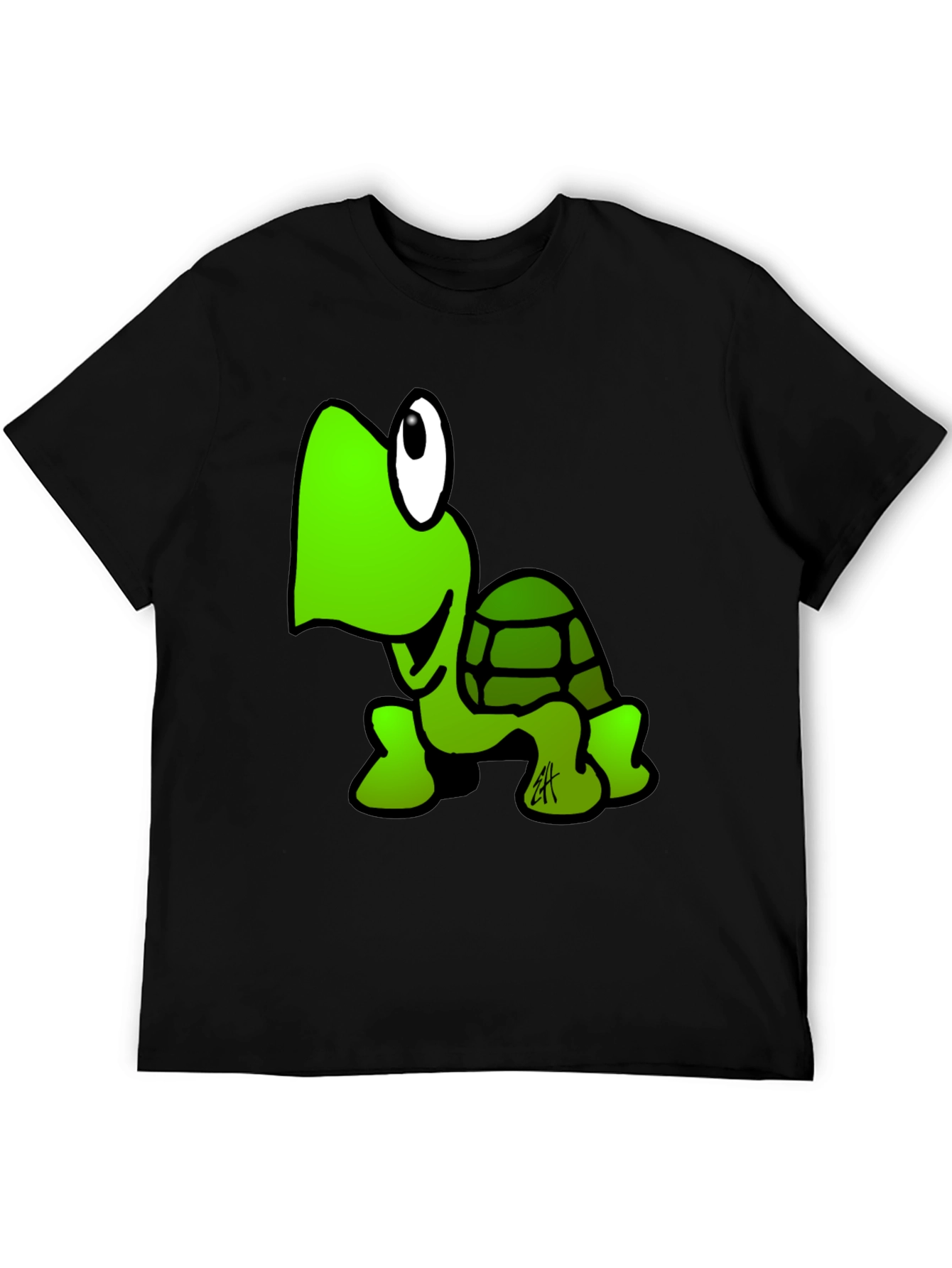 Cartoon Turtle Black T-Shirt