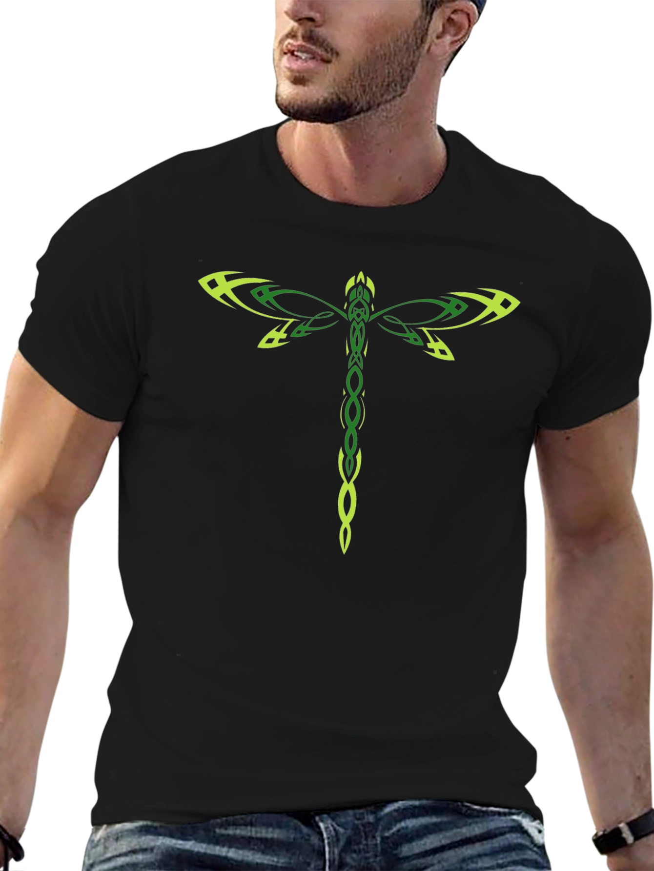 Dragonfly Graphic Black T-Shirt - Unique Design