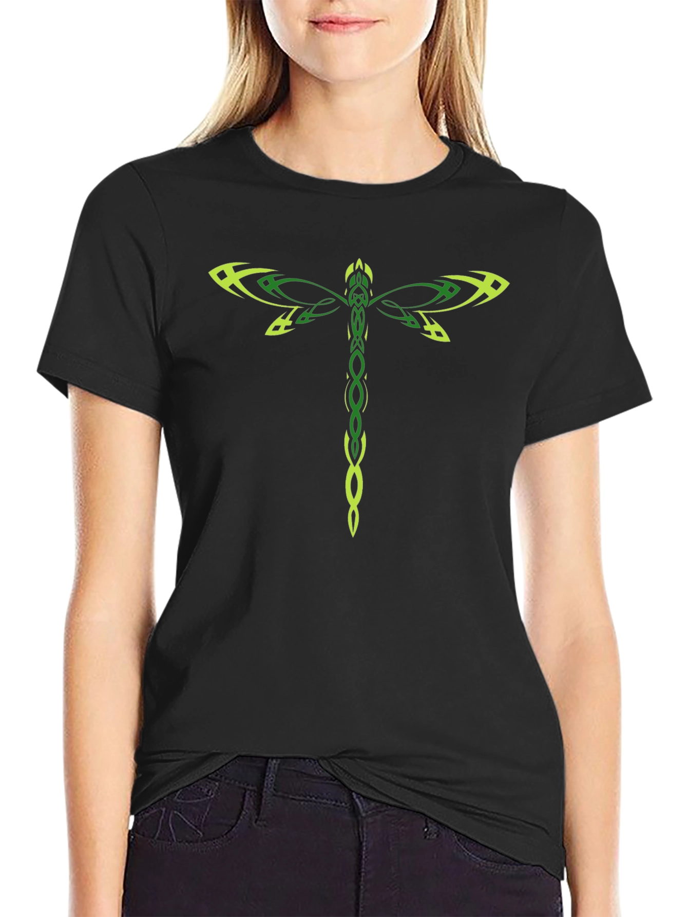 Dragonfly Graphic Black T-Shirt - Unique Design