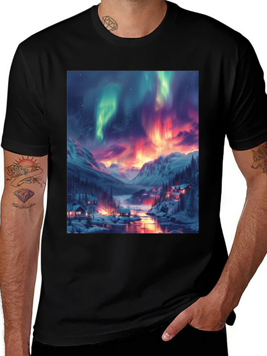 Aurora Borealis Graphic Tee - Northern Lights Shirt