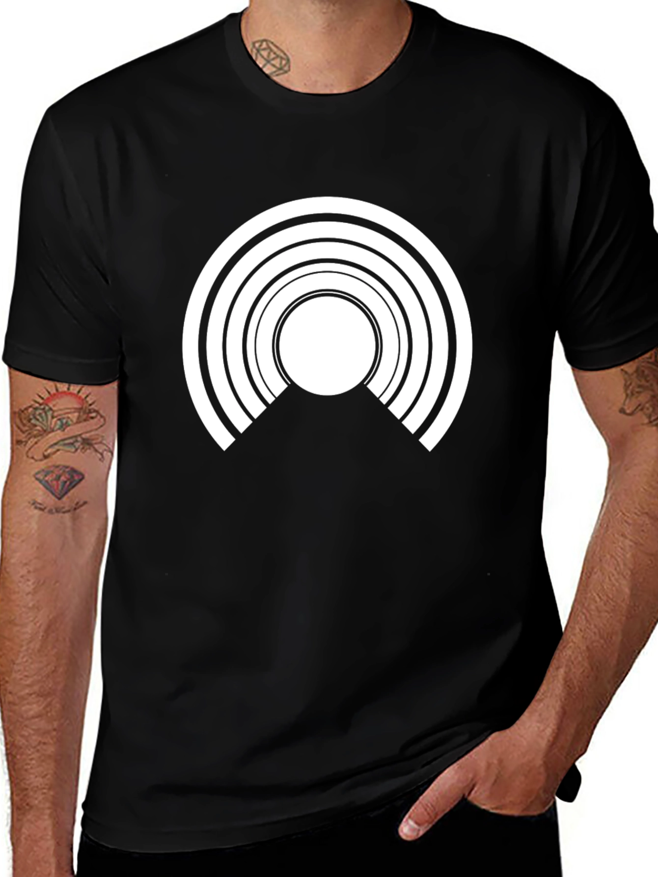 Abstract Graphic Tee - Modern Black T-Shirt
