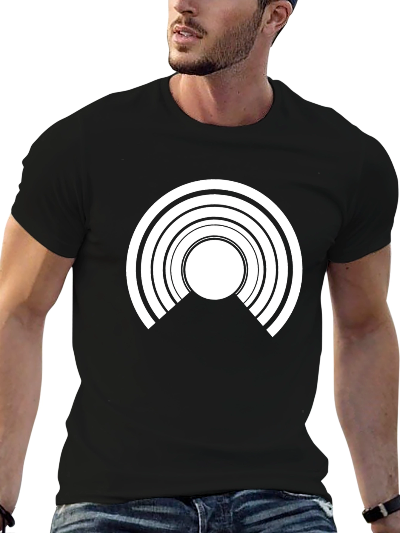 Abstract Graphic Tee - Modern Black T-Shirt
