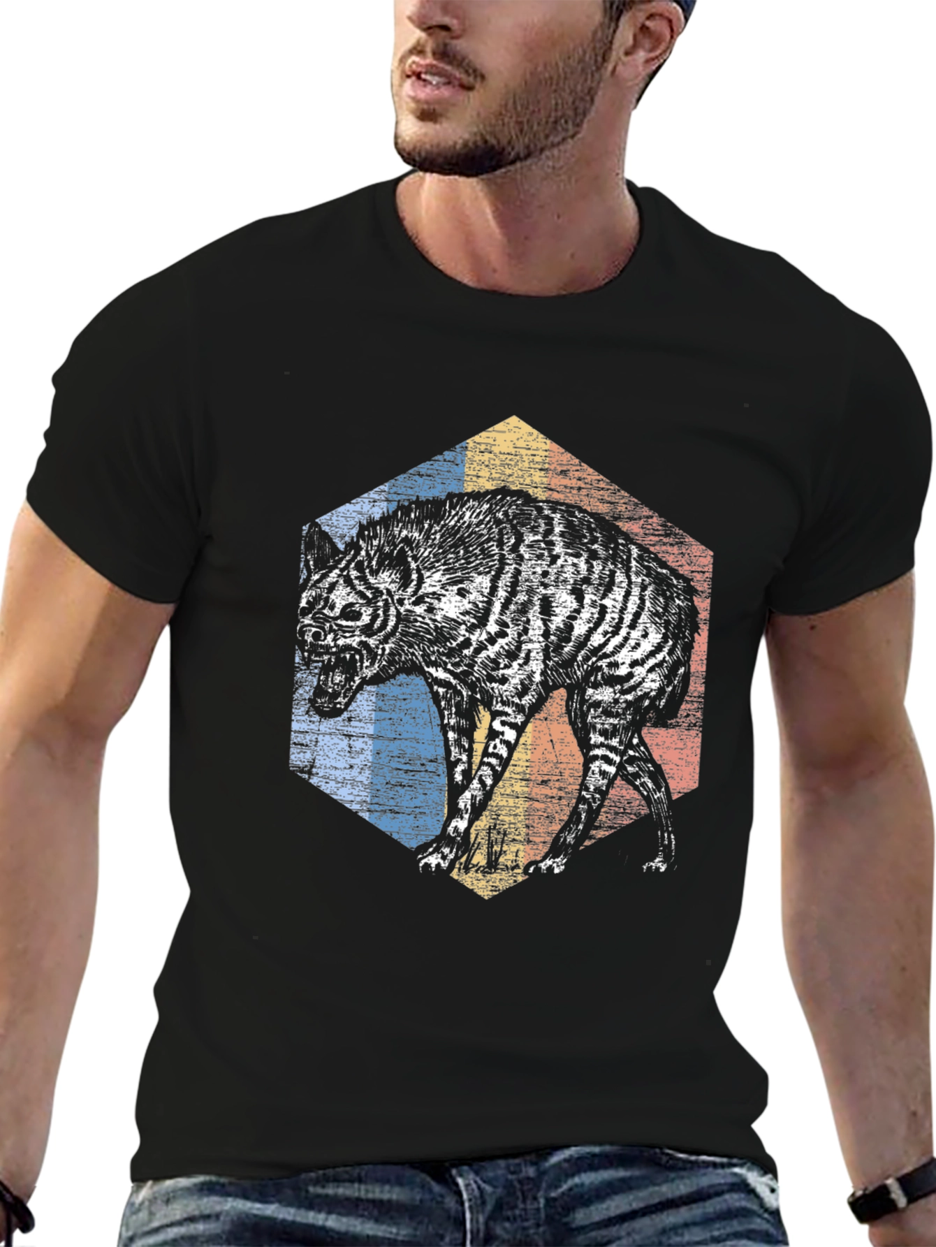 Hyena Graphic Tee - Mens Black T-Shirt