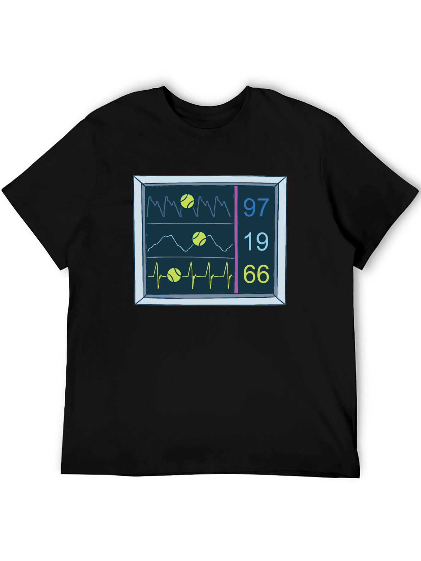 Tennis Vital Signs Black T-Shirt
