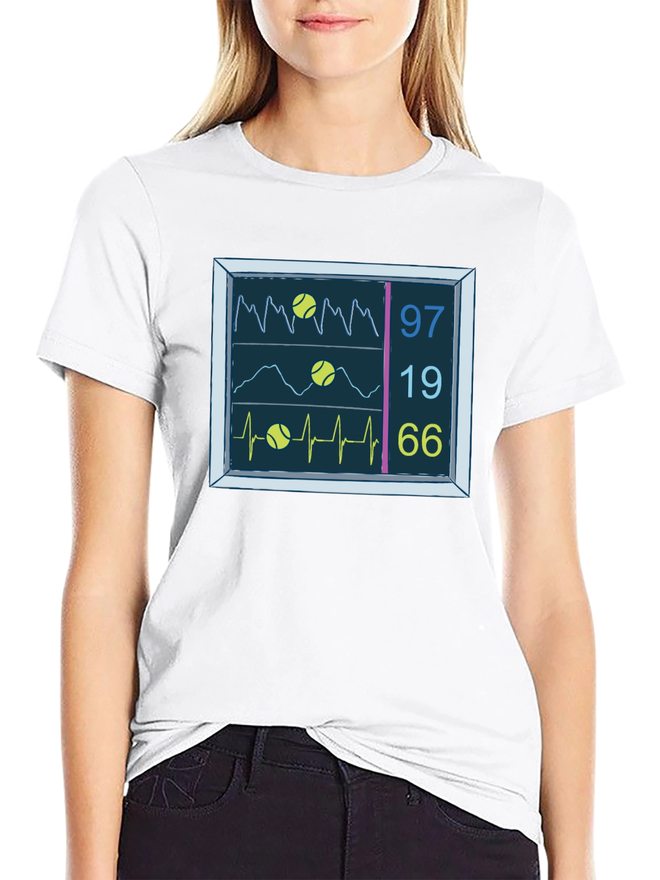 Tennis Vital Signs Black T-Shirt