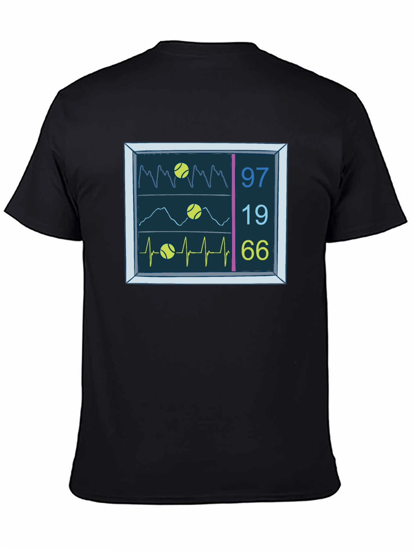 Tennis Vital Signs Black T-Shirt