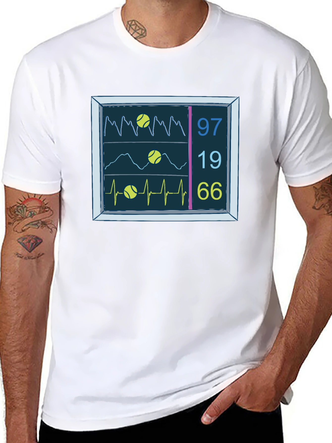Tennis Vital Signs Black T-Shirt