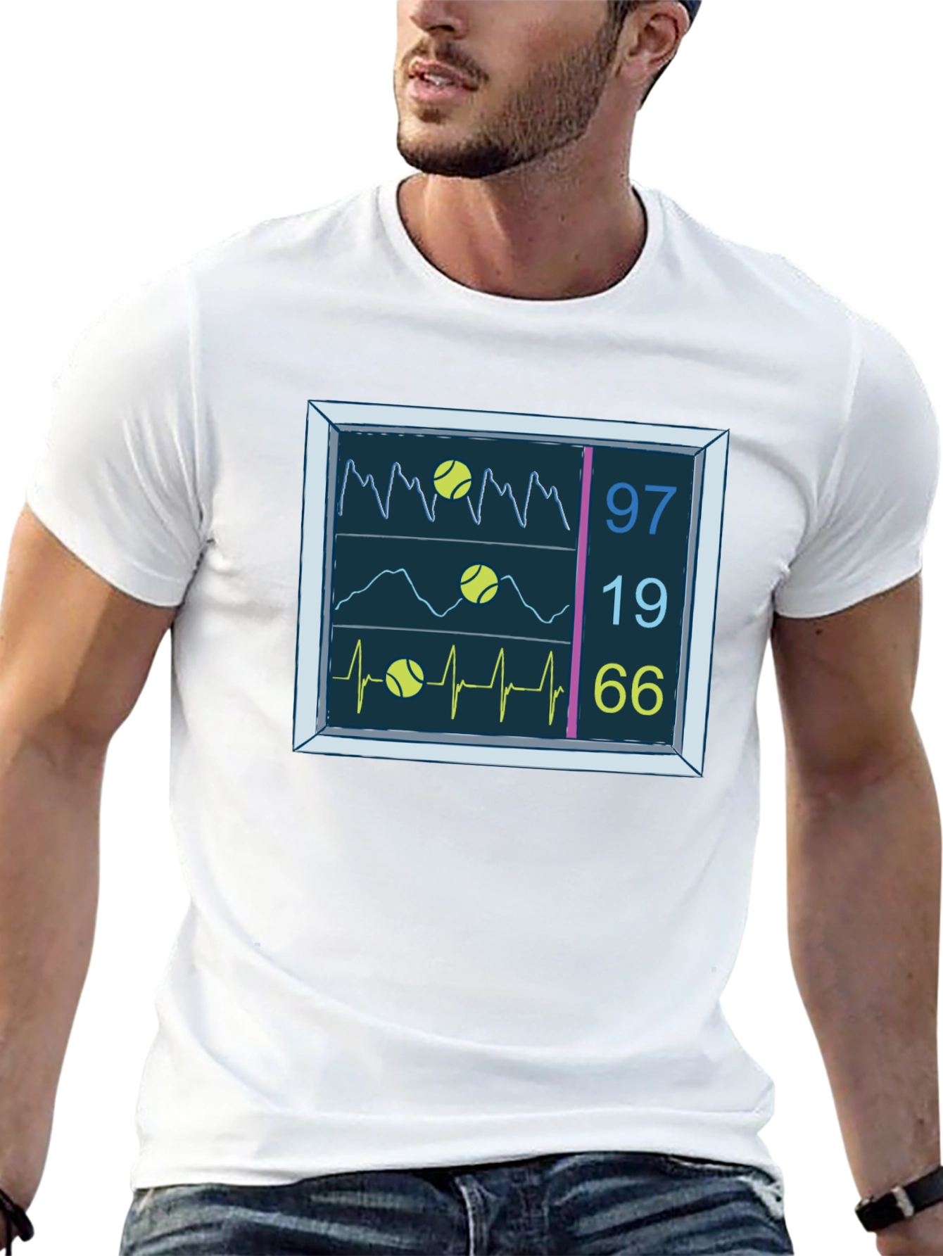 Tennis Vital Signs Black T-Shirt