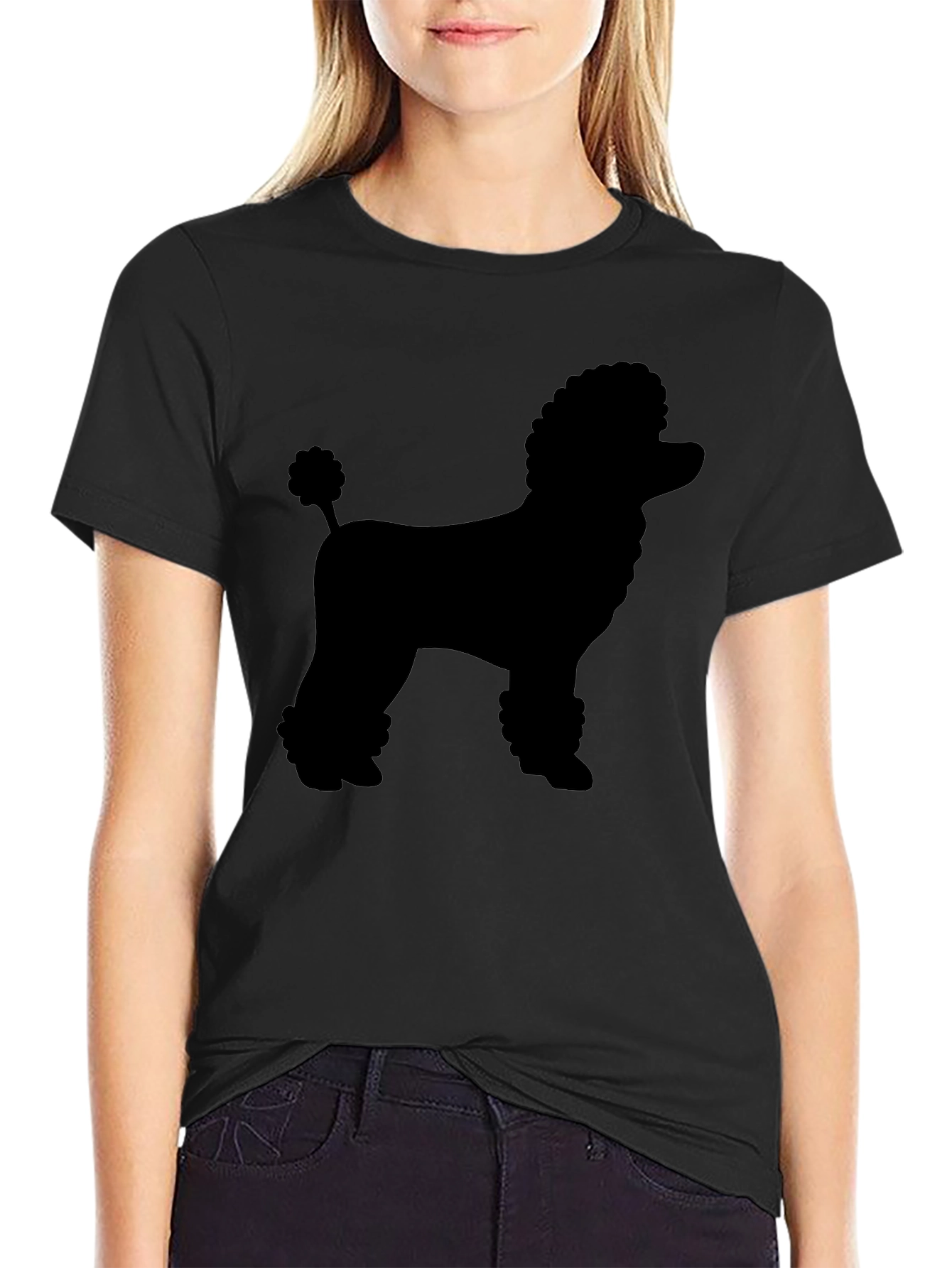 Poodle Silhouette Black Graphic Tee