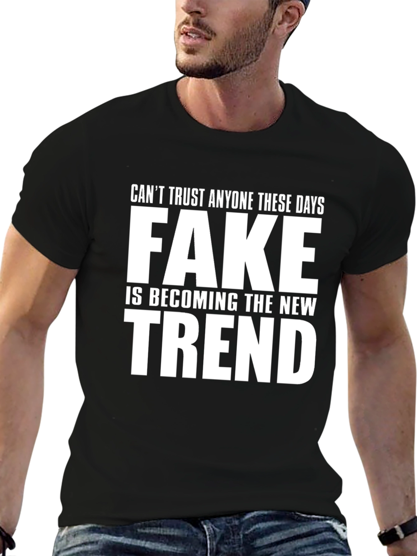 Fake is the New Trend Black Graphic Tee
