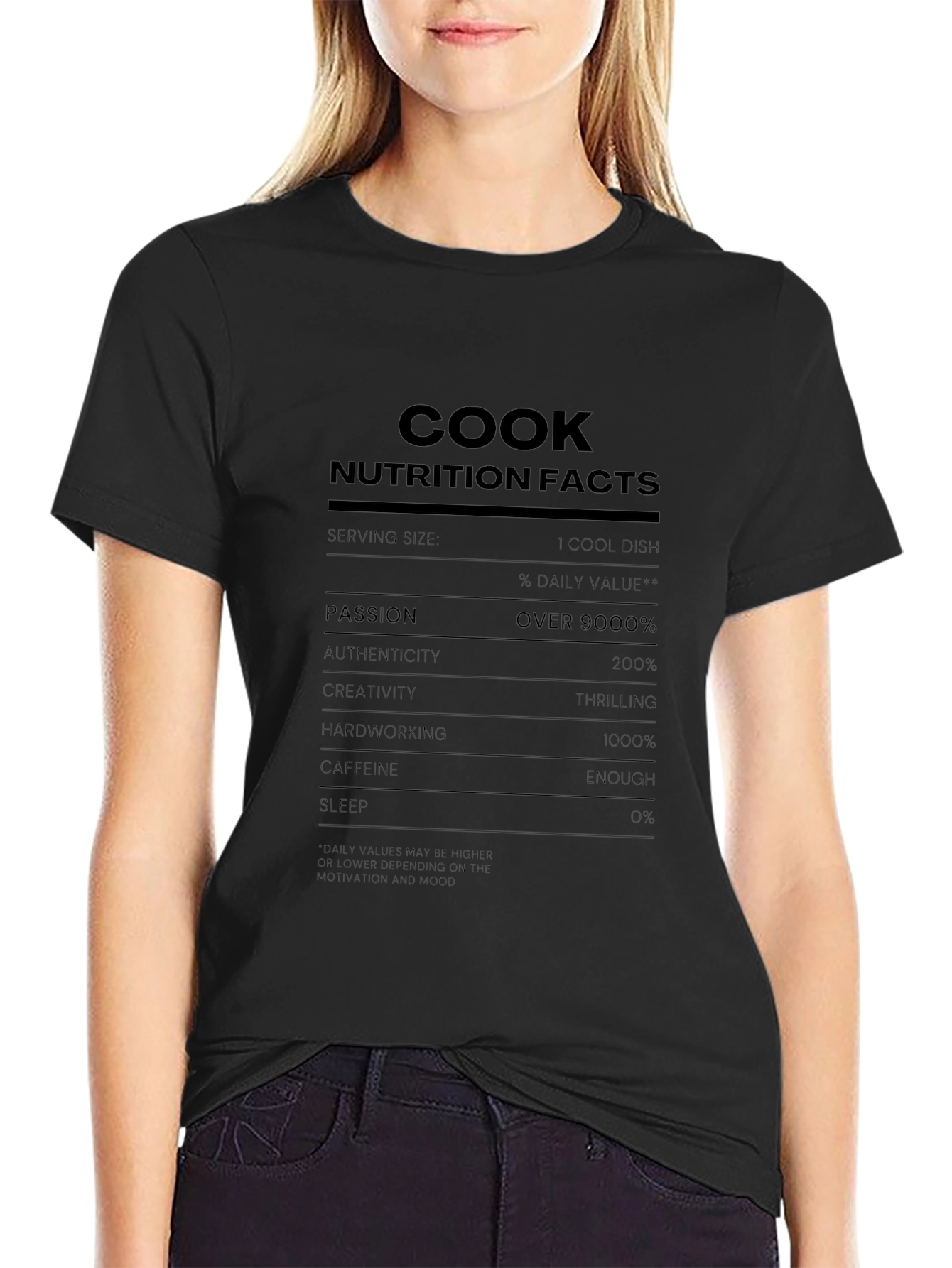 Cook Nutrition Facts Black T-Shirt