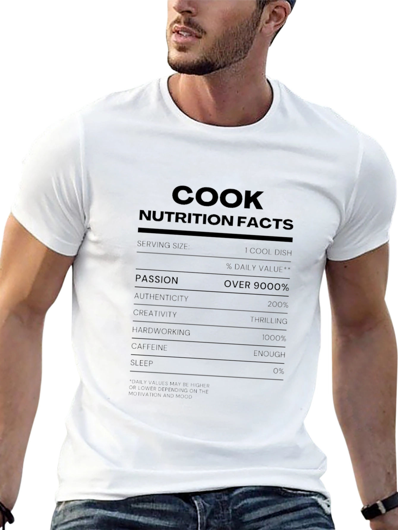 Cook Nutrition Facts Black T-Shirt