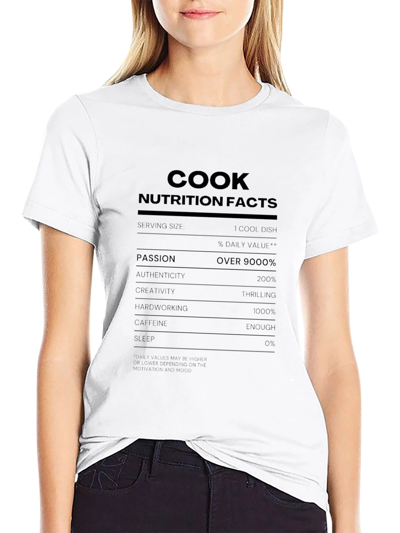Cook Nutrition Facts Black T-Shirt