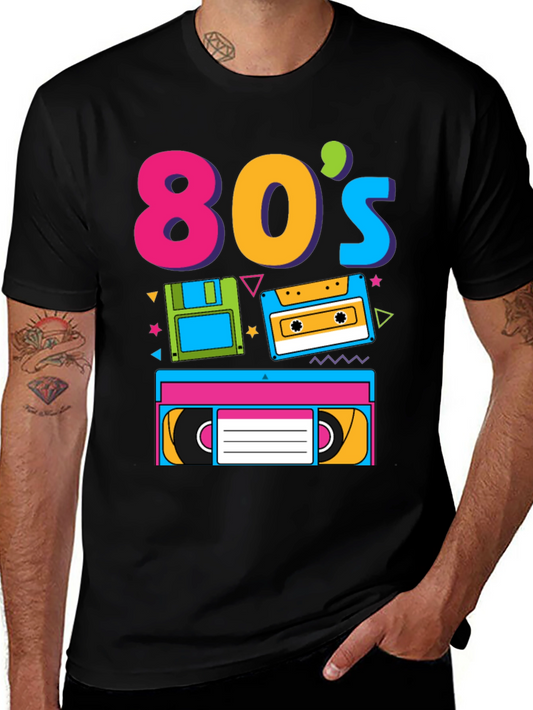 Retro 80s T-Shirt - Vintage Cassette Floppy Disk VHS
