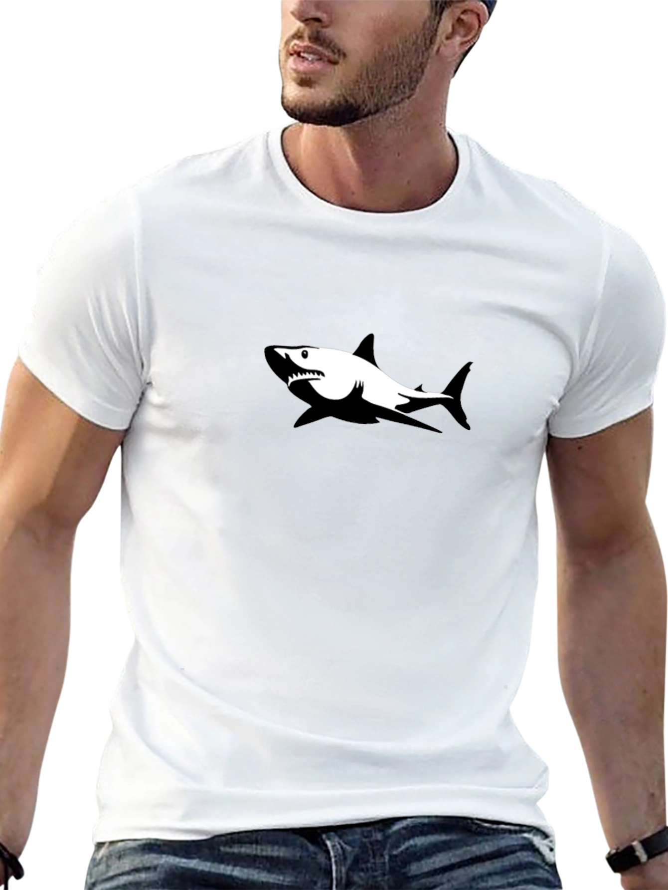 Shark Graphic Black T-Shirt - Casual Style