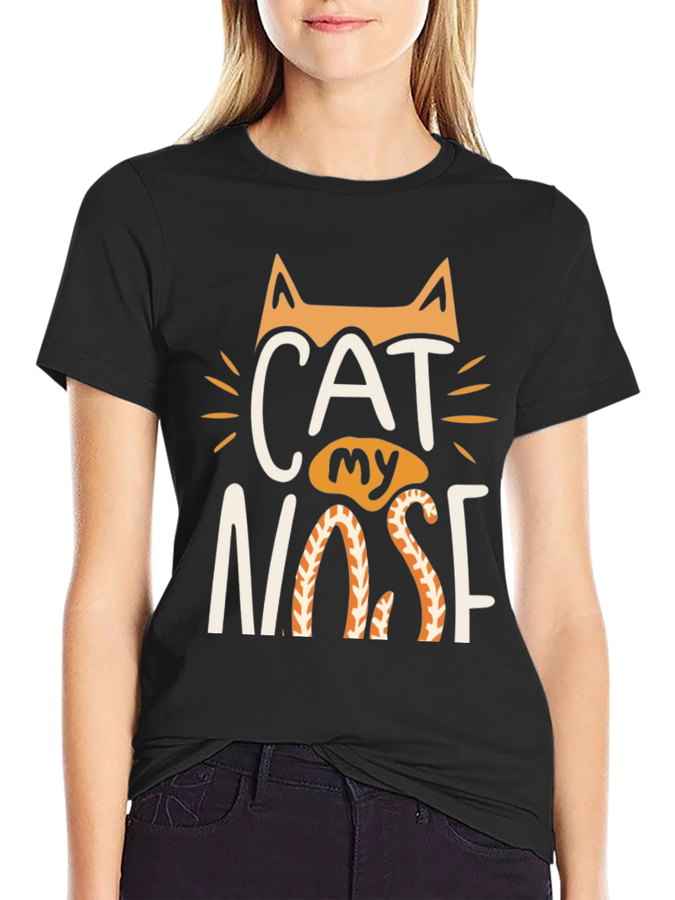 Cat My Nose Graphic Tee - Black