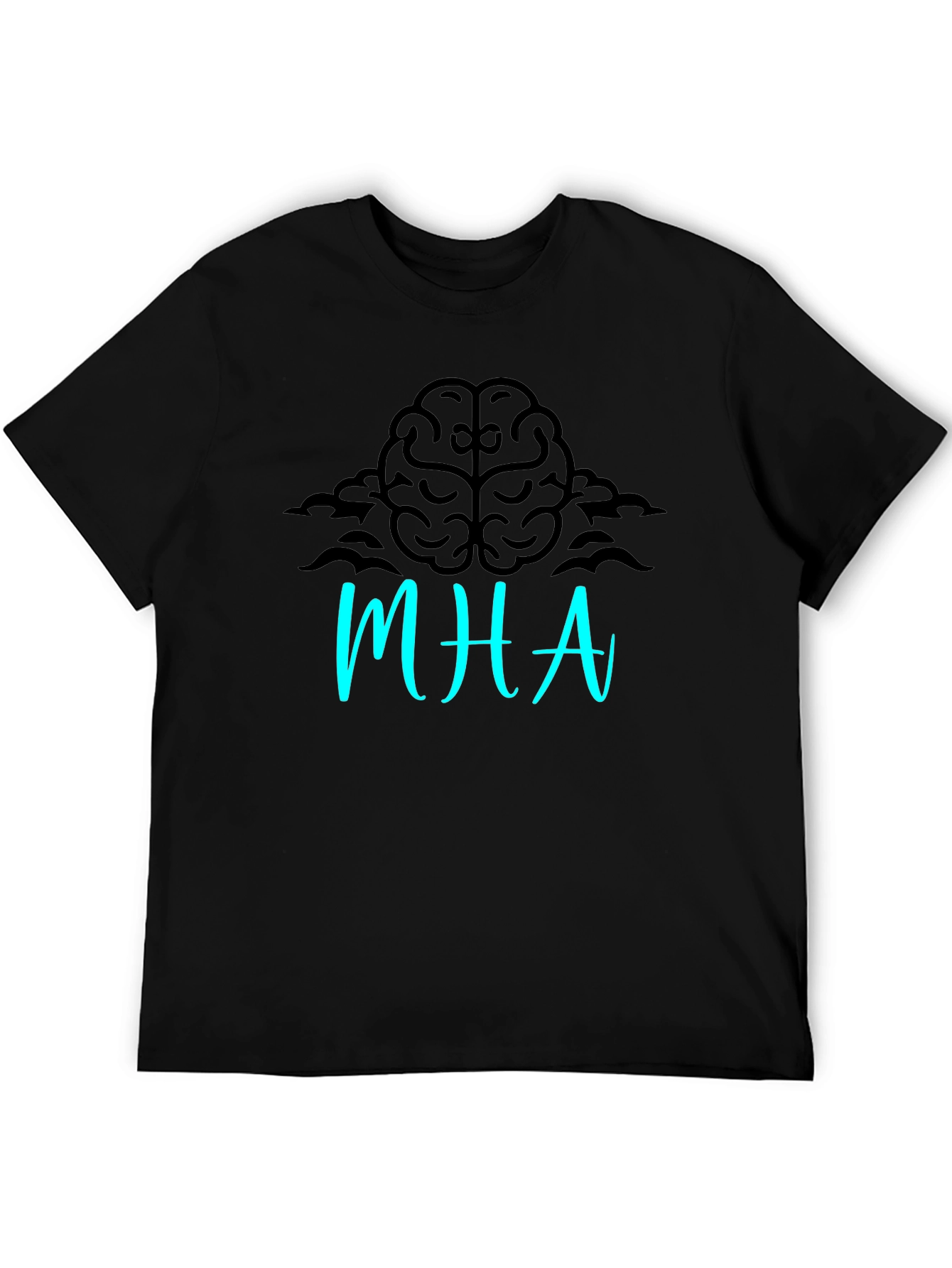 Brainy MHA Graphic Tee - Black Cotton Blend