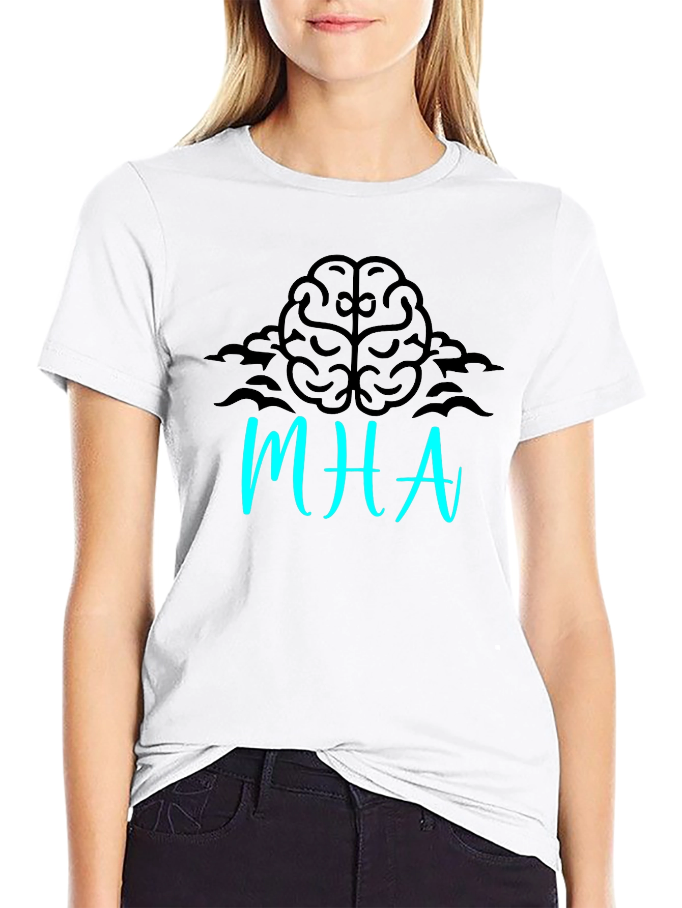 Brainy MHA Graphic Tee - Black Cotton Blend