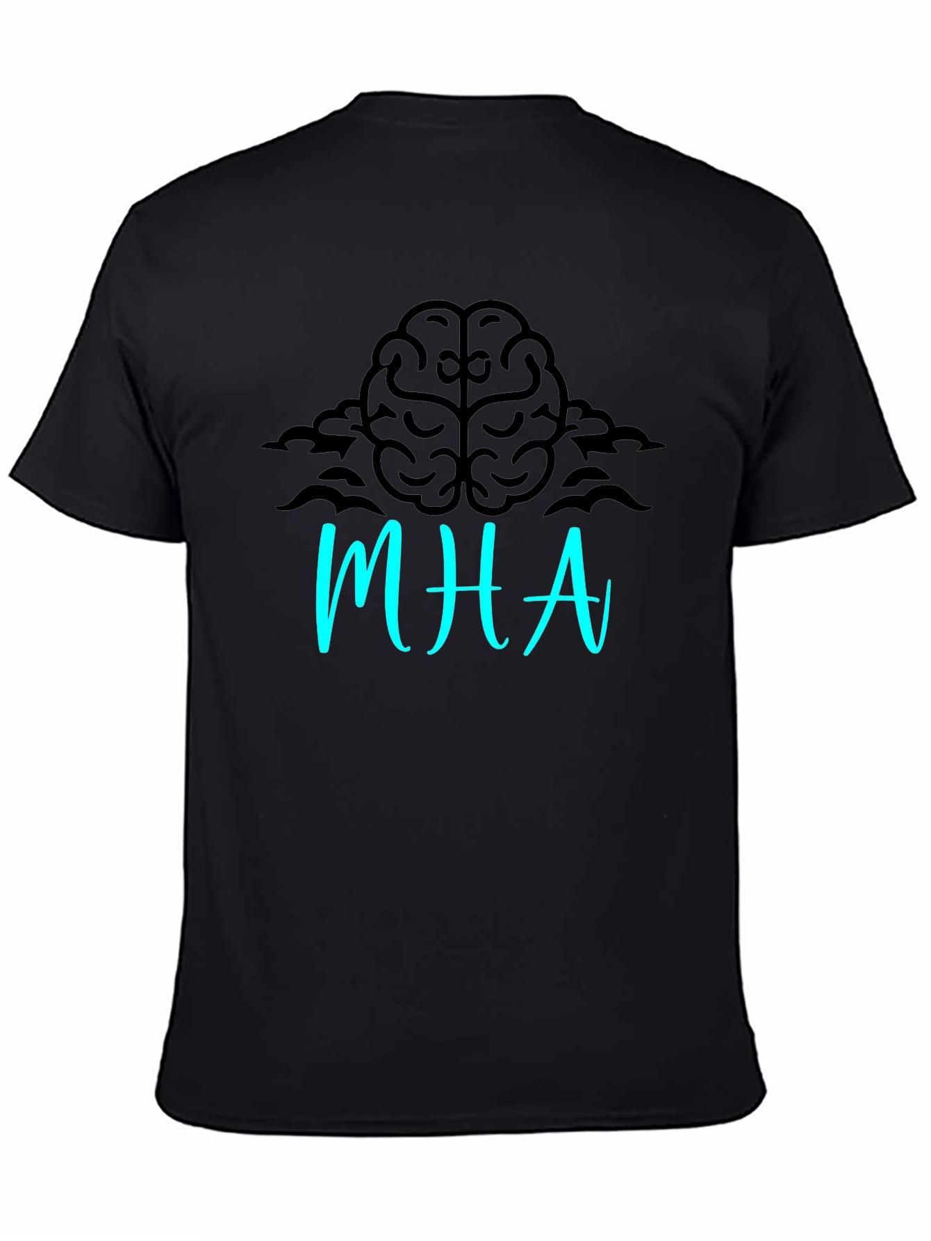 Brainy MHA Graphic Tee - Black Cotton Blend