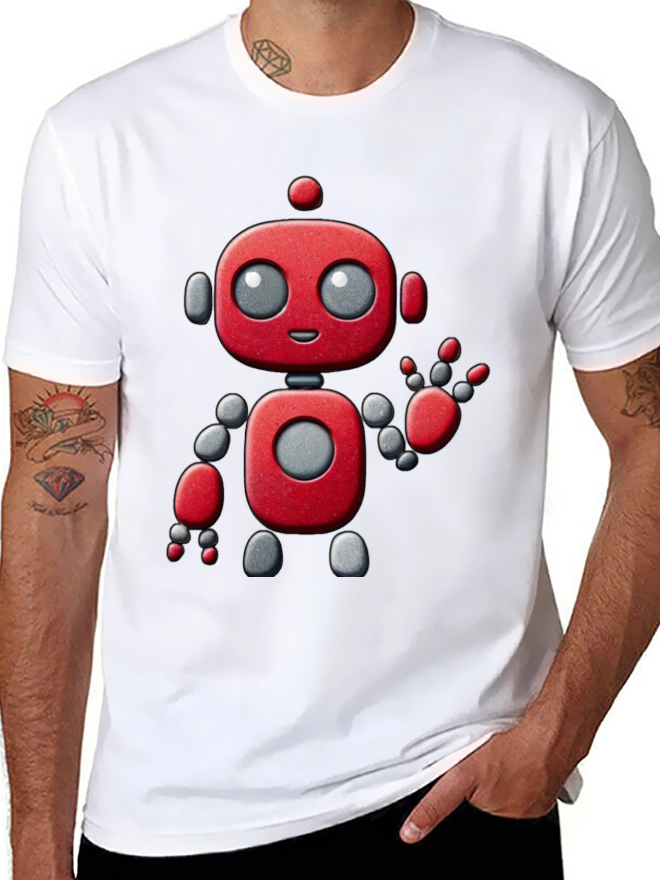 Robot Graphic Tee - Fun & Stylish Black T-Shirt
