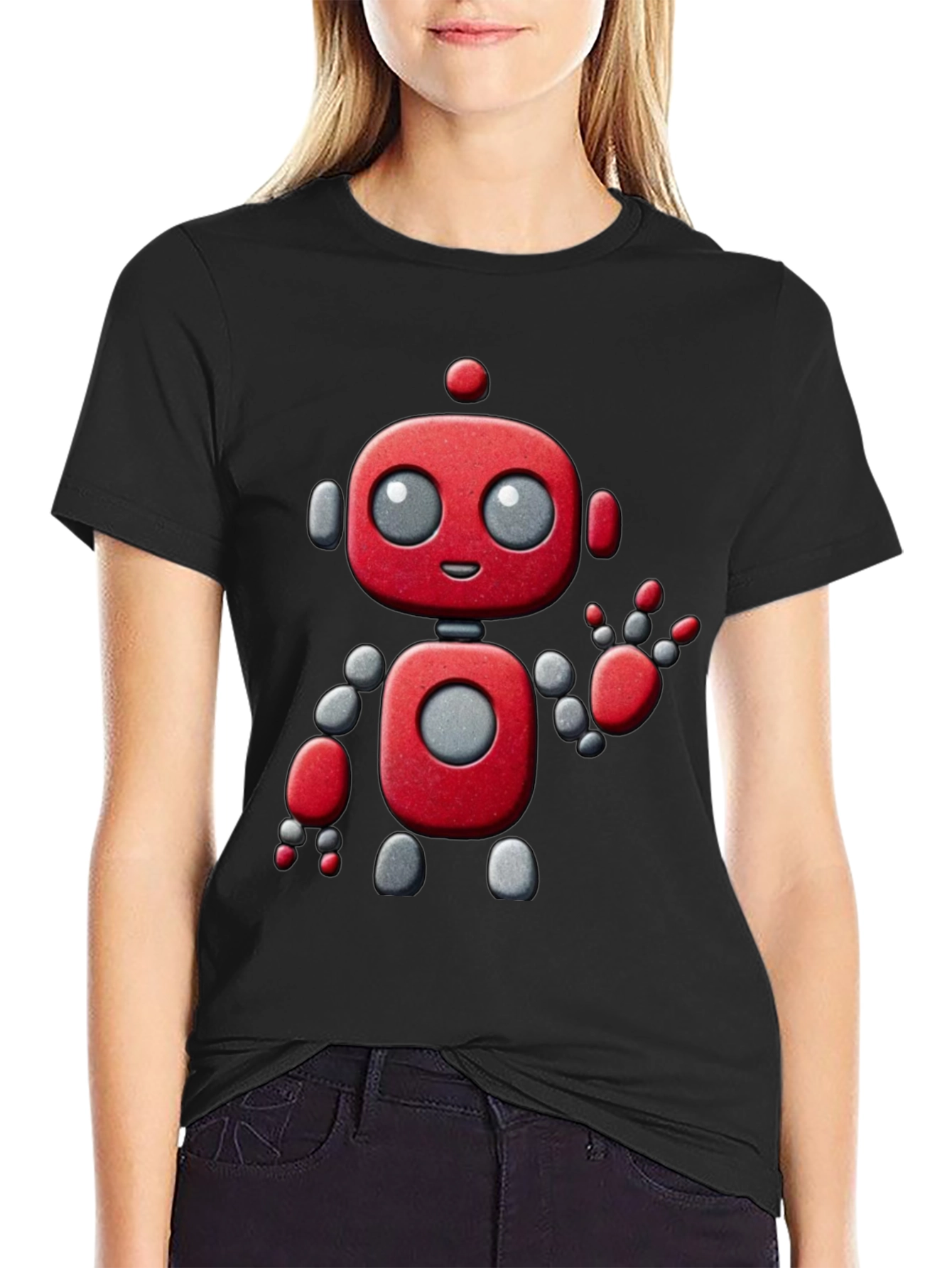Robot Graphic Tee - Fun & Stylish Black T-Shirt