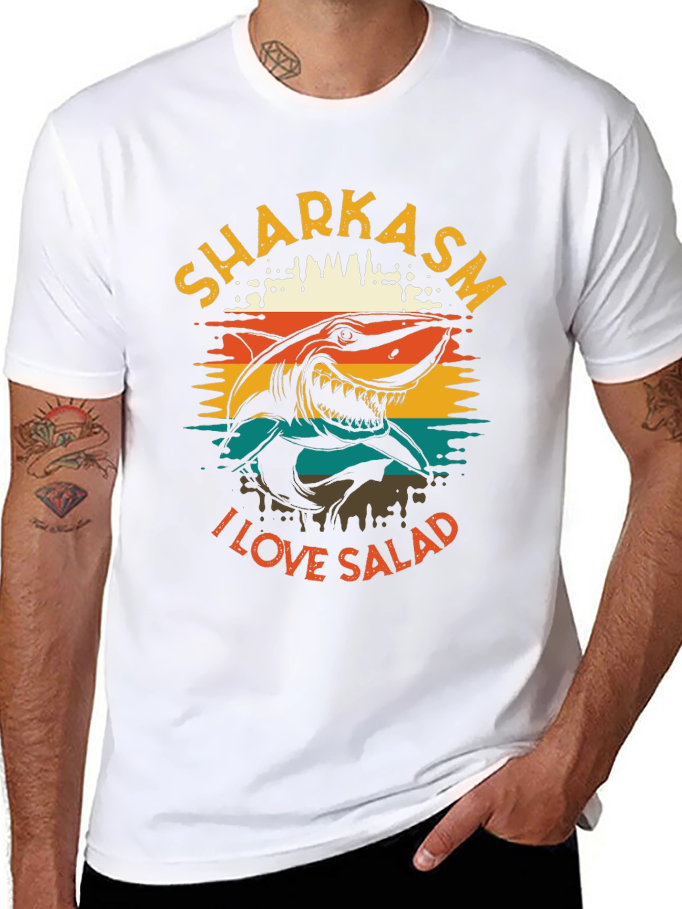 Sharkasm I Love Salad Graphic T-Shirt