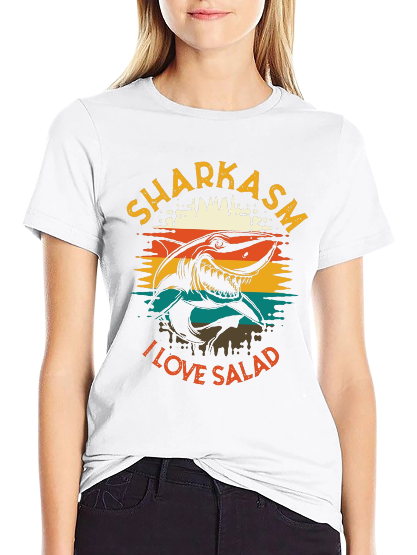 Sharkasm I Love Salad Graphic T-Shirt