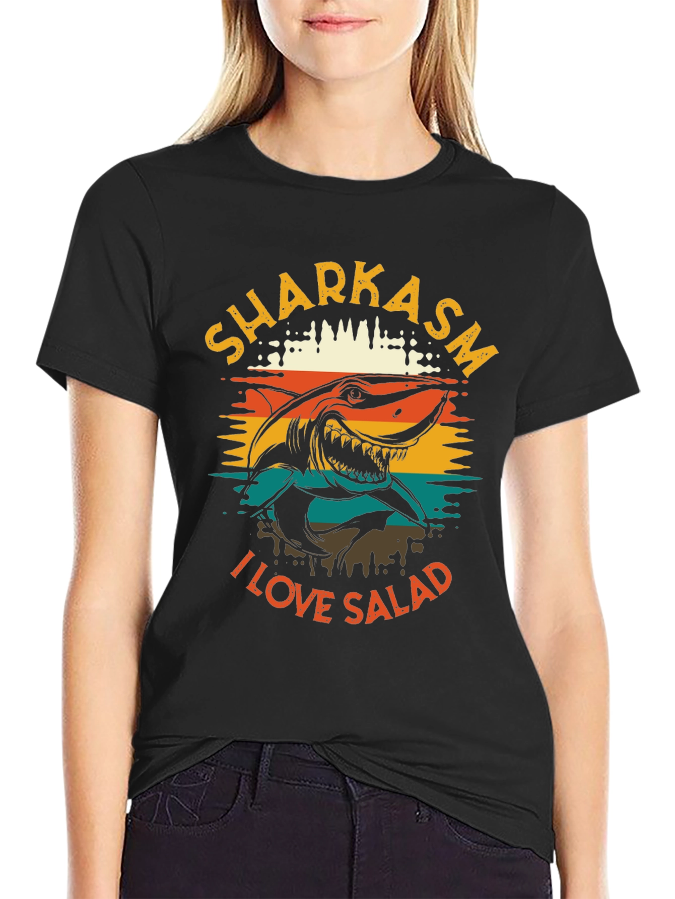 Sharkasm I Love Salad Graphic T-Shirt