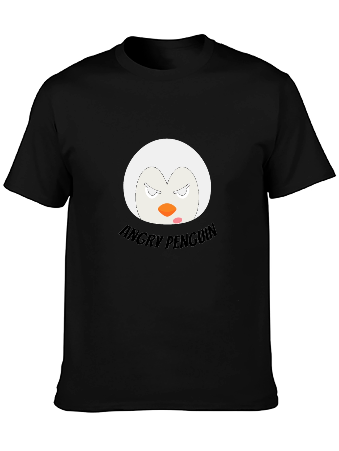 Angry Penguin Graphic T-Shirt - Black Cotton Tee