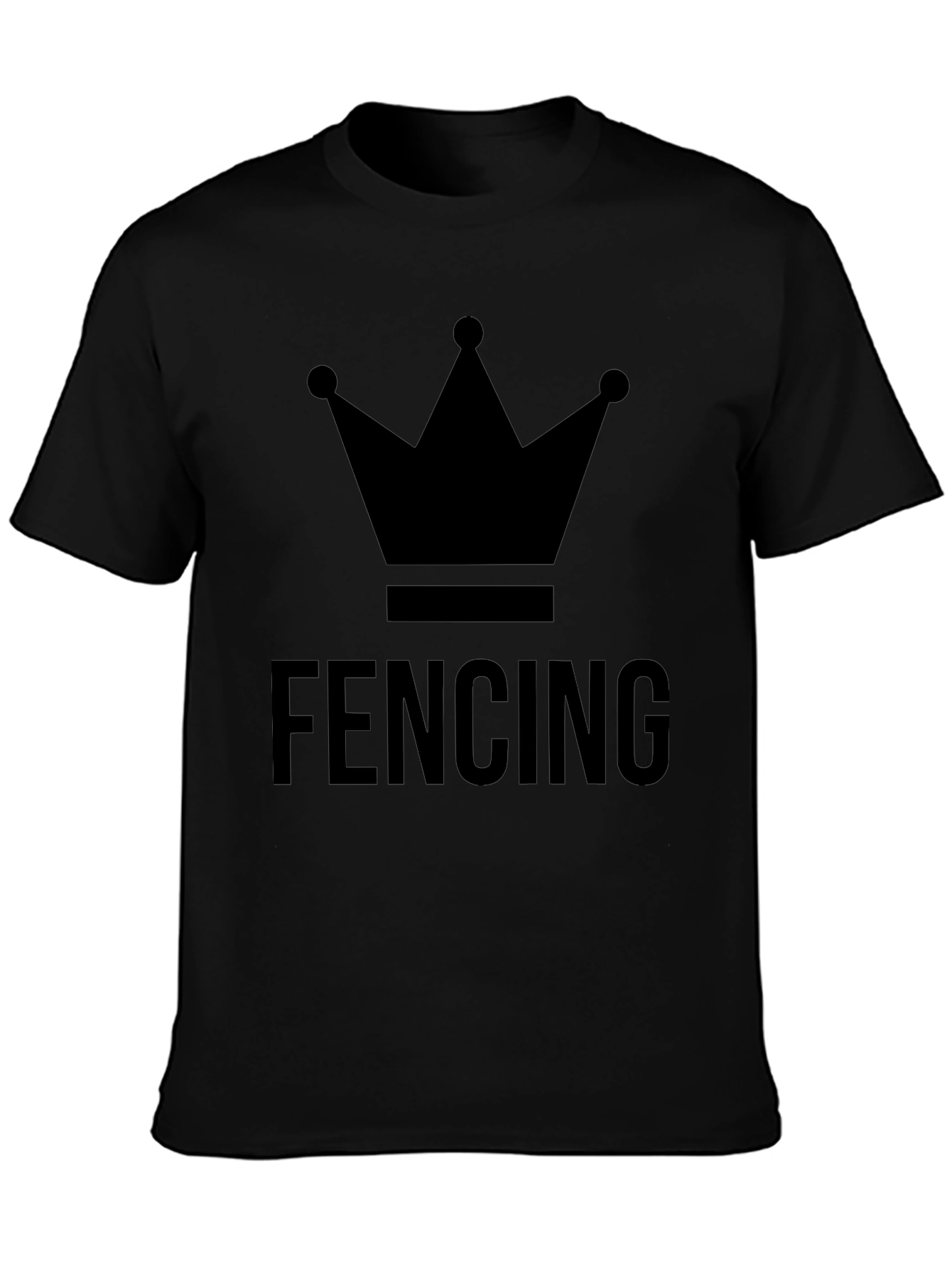 Fencing Crown Graphic T-Shirt - Black